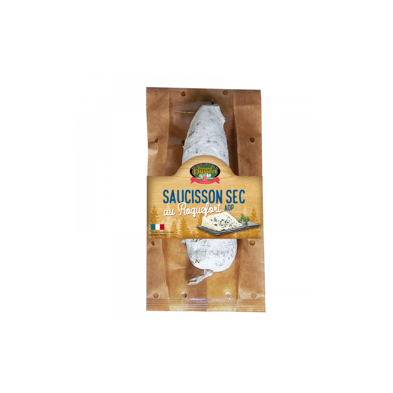 Saucisson sec au roquefort AOP 200g Saucisson sec au roquefort AOP 200g